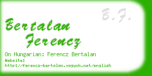 bertalan ferencz business card